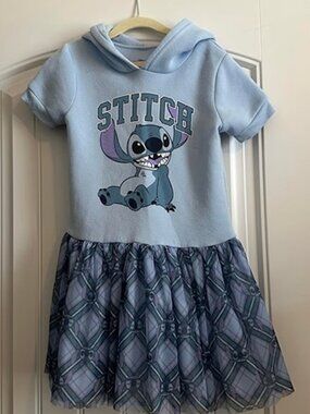 Disney Stitch Little Girls Hooded Dress - 6/6X
